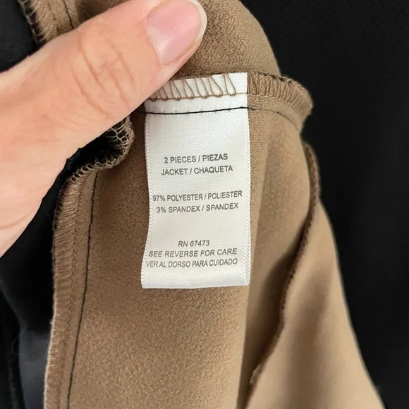 Danny and Nicole Black & Tan Chevron Black Dress & Cardigan Set - Picture 6 of 8